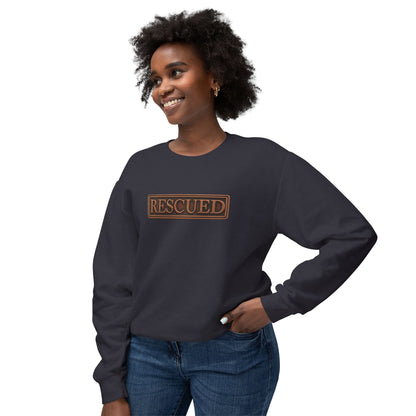 Rescued Colossians 1:13 Cotton Crewneck Sweatshirt — Bible Verse Christian Pullover