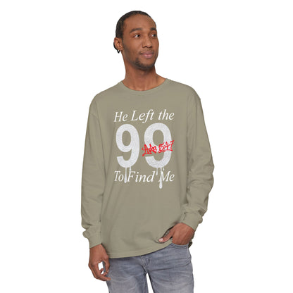 He Left the 99 Long Sleeve — Luke 15:4-7 Christian Crewneck