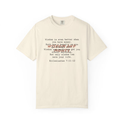 Biblical Wisdom T-Shirt — "Wisdom & Truth" Ecclesiastes 7:11 Scripture Tee