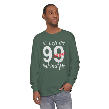 He Left the 99 Long Sleeve — Luke 15:4-7 Christian Crewneck