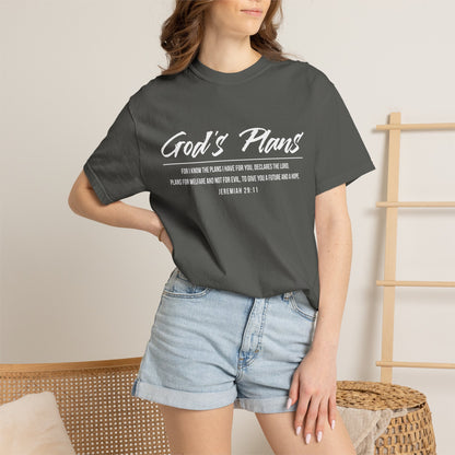 Jeremiah 29:11 'God's Plans 100% Cotton T-Shirt — Inspirational Faith Tee