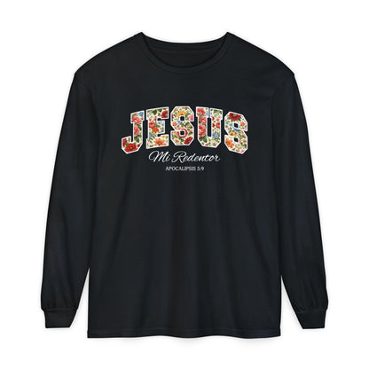 Jesus Mi Redentor Long Sleeve-Shirt — Spanish Christian Faith Tee 100% Cotton