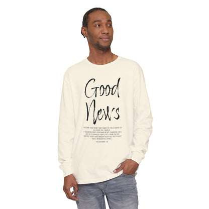 Good News Colossians 1:6 Long Sleeve T-Shirt — Faith Scripture Tee