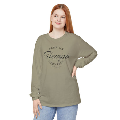 Para un Tiempo Como Este Ester 4:14 100% Cotton Long Sleeve-Shirt — Spanish Wise Woman Bible Verse