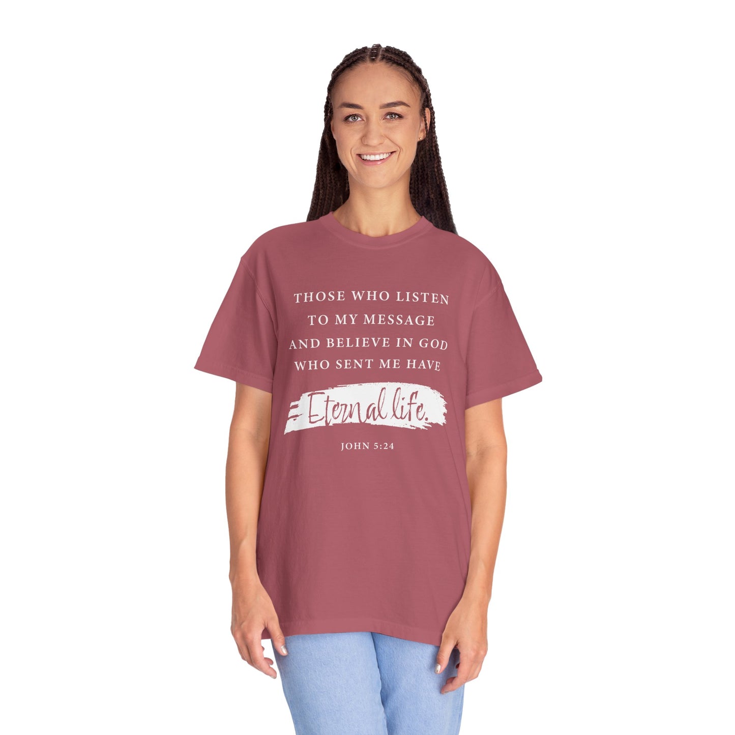 John 5:24 'Eternal Life' T-Shirt — Faith-Based Cotton Tee