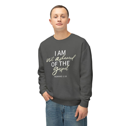 Romans 1:16 Beige Cotton Sweatshirt — Faith Verse Crewneck