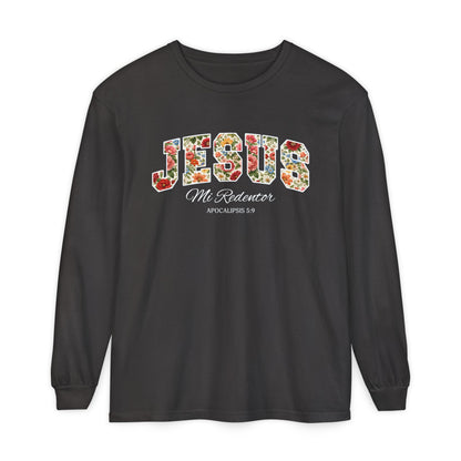 Jesus Mi Redentor Long Sleeve-Shirt — Spanish Christian Faith Tee 100% Cotton