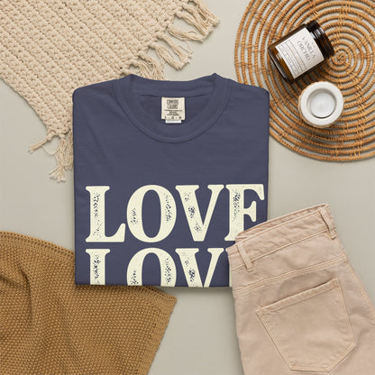 Love Love Love Scripture T‑Shirt — Romans 13:10 Faith Graphic Tee