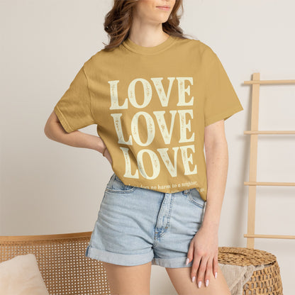 Love Love Love Scripture T‑Shirt — Romans 13:10 Faith Graphic Tee