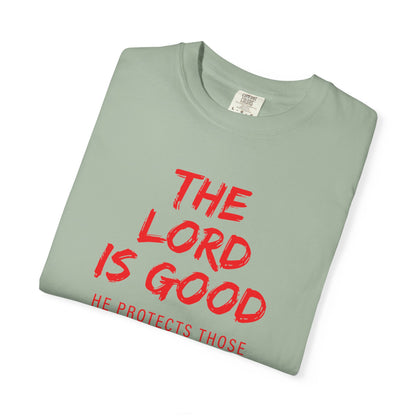 The Lord is Good "Nahum 1:7" Red T-Shirt