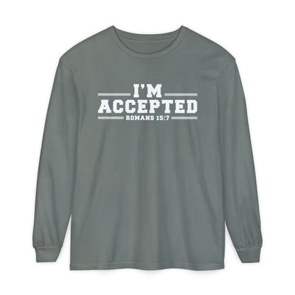 I'm Accepted — Romans 15:7 Graphic long sleeve-Shirt