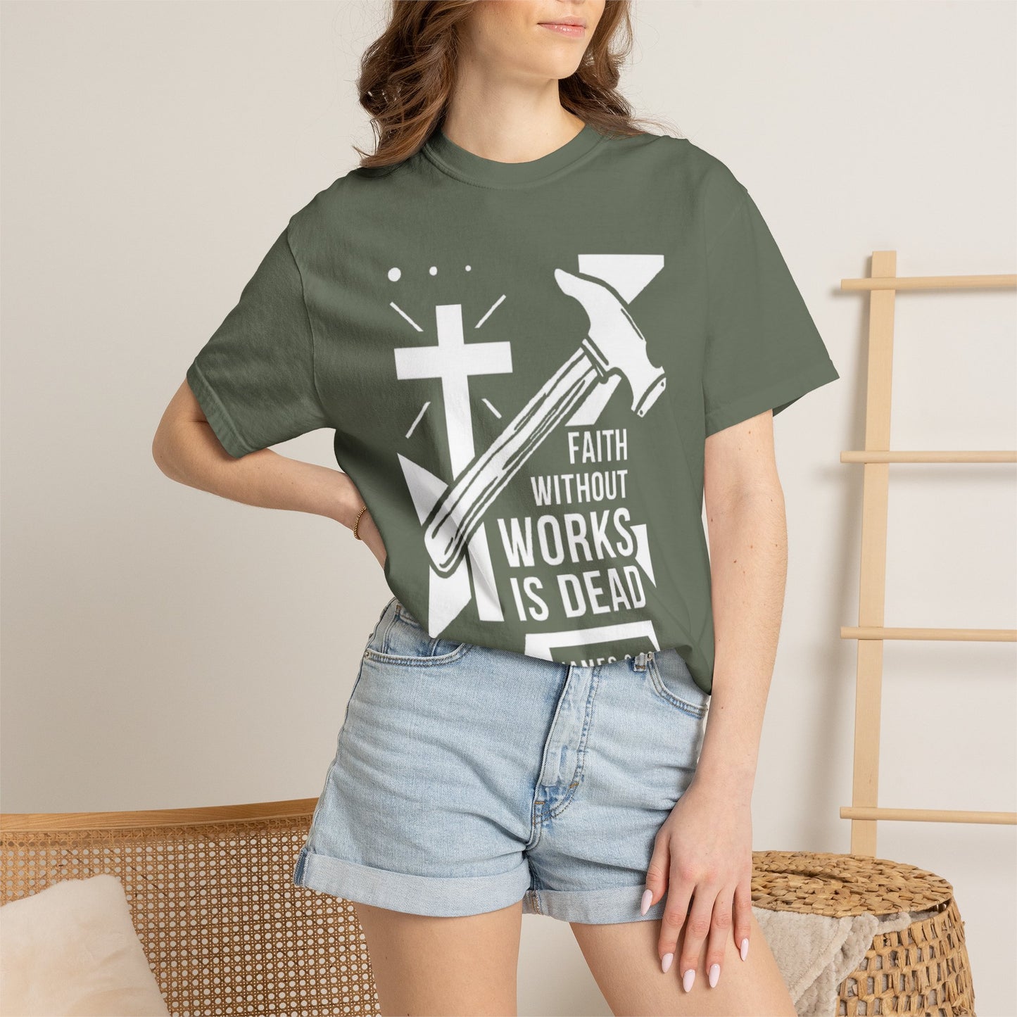 Faith Without Works is Dead "James 2:26" 100%  Cotton T-Shirt