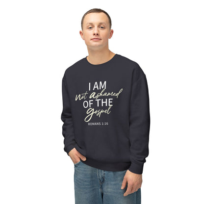 Romans 1:16 Beige Cotton Sweatshirt — Faith Verse Crewneck