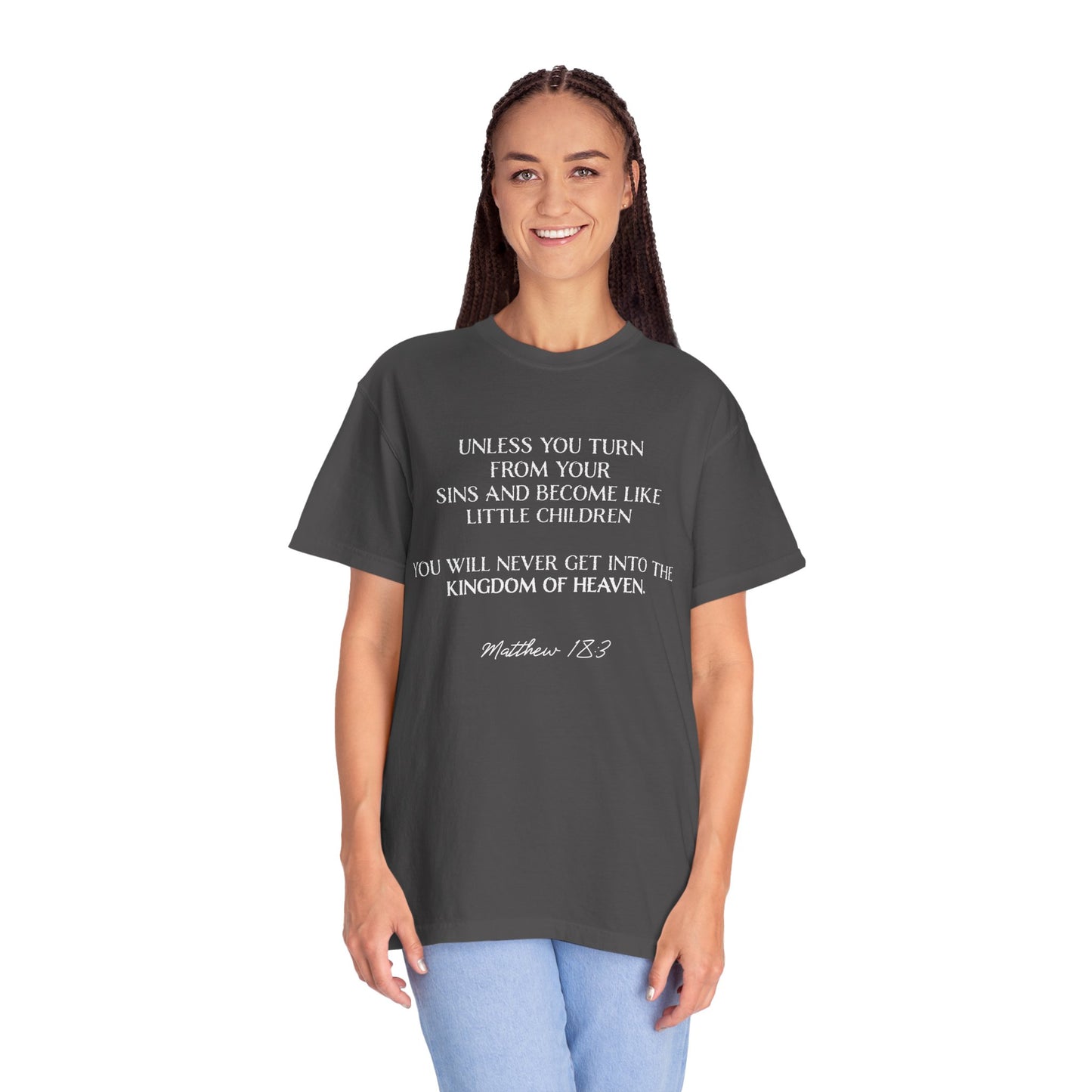 Matthew 18:3 100% Cotton T-shirt — Christian Scripture Tee