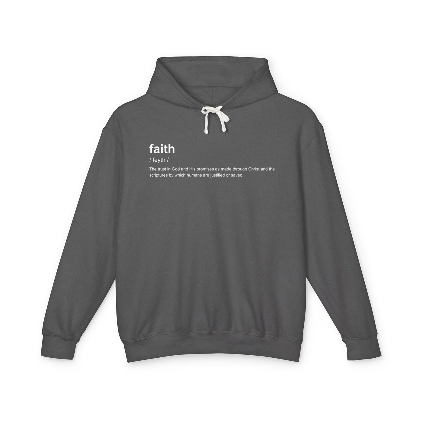 Faith Definition Hoodie — "faith definition 100% cotton" Lightweight Pullover