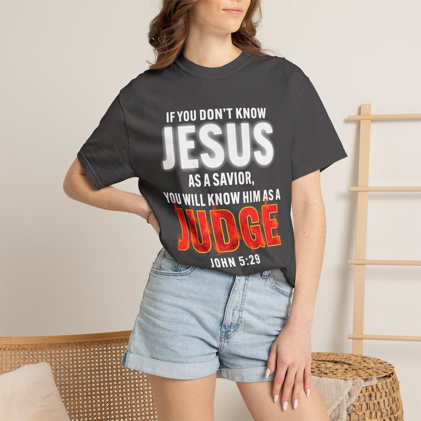 Know Jesus as Savior Cotton T-shirt — Faith-Based Christian Tee