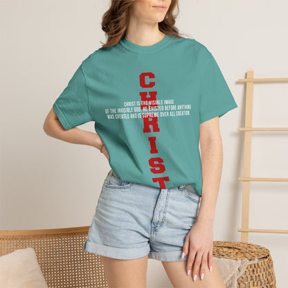 CHRIST the visible image of the invisible God Cotton T-shirt — Faith-Based Christian Tee