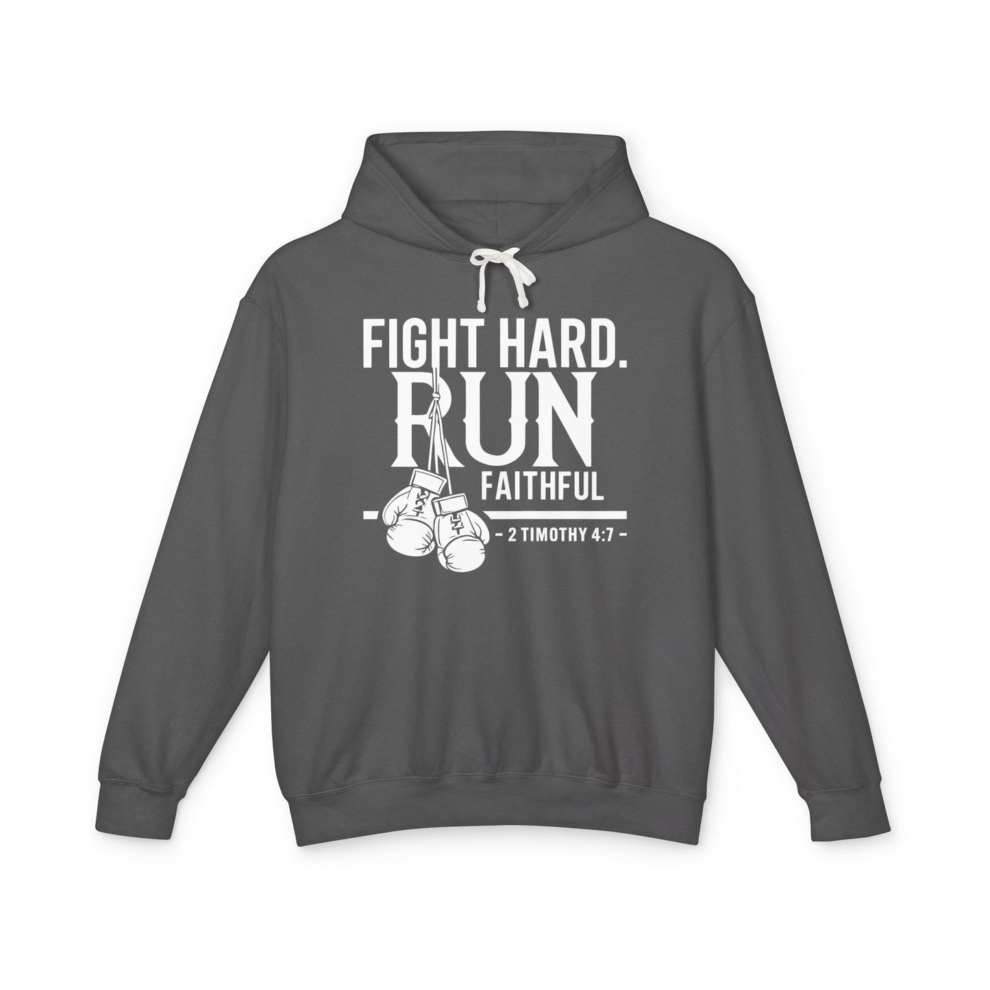 Fight Hard 2 Timothy 4:7 Long Sleeve T‑Shirt — Inspirational Christian Scripture  Faith-Based Christian Hoodie