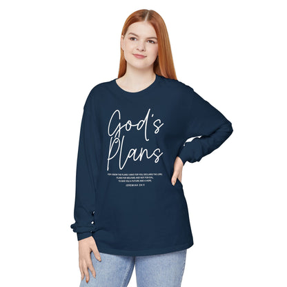 God's Plans Jeremiah 29:11 100% Cotton Long Sleeve