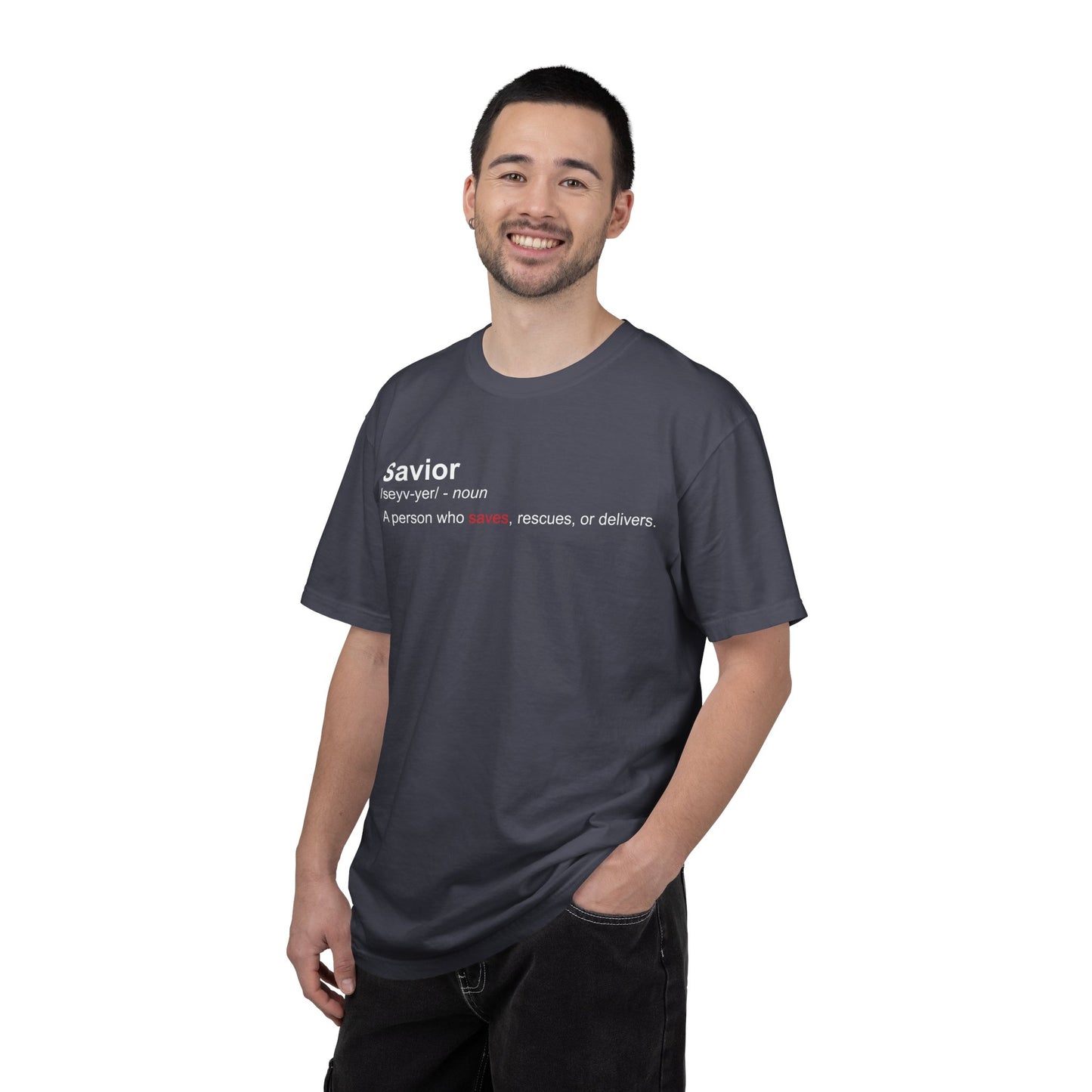 Savior Definition Tee — Inspirational Faith Graphic T-Shirt