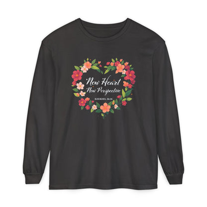 New Heart and New Perspective "Ezekiel 36:26" Long Sleeve T-Shirt 100% Cotton