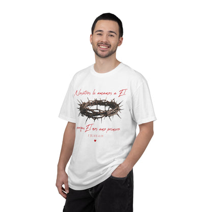 Jesus Crown of Thorns T-Shirt — "Naciste a amarme a Él" Christian Faith Tee