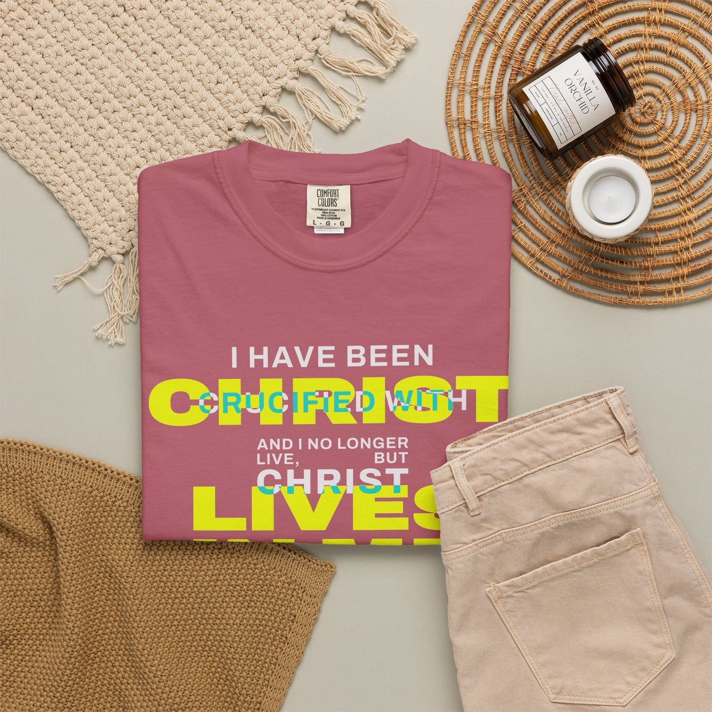 I have been Crucified with Christ "Galatians 2:20" YELLOW 100% Cotton T-Shirt
