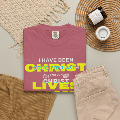 I have been Crucified with Christ "Galatians 2:20" YELLOW 100% Cotton T-Shirt