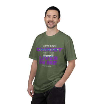 I have been Crucified with Christ "Galatians 2:20" Purple 100% Cotton T-Shirt