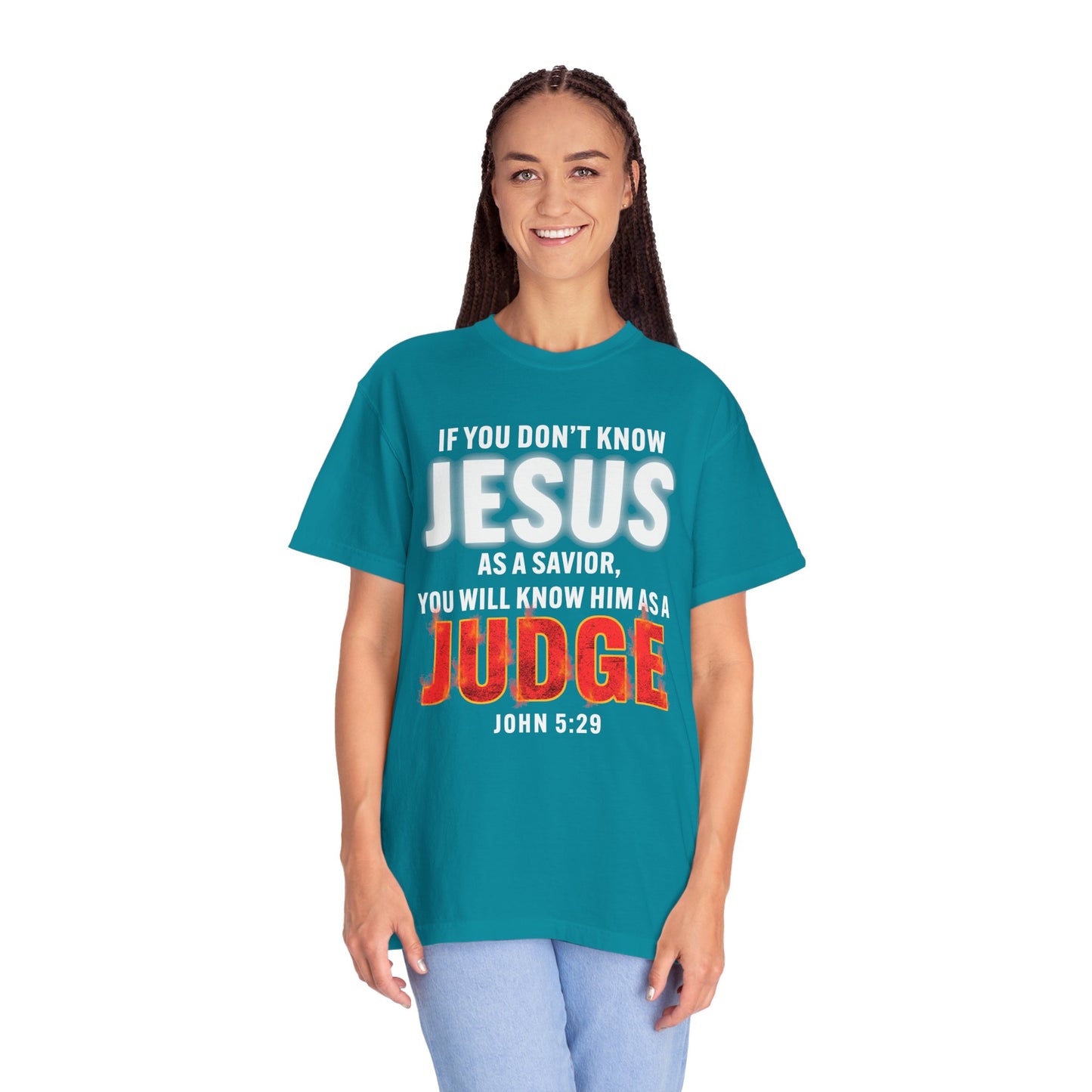 Know Jesus as Savior Cotton T-shirt — Faith-Based Christian Tee