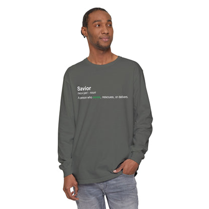 Savior Definition 100% cotton Long Sleeve Comfort Color