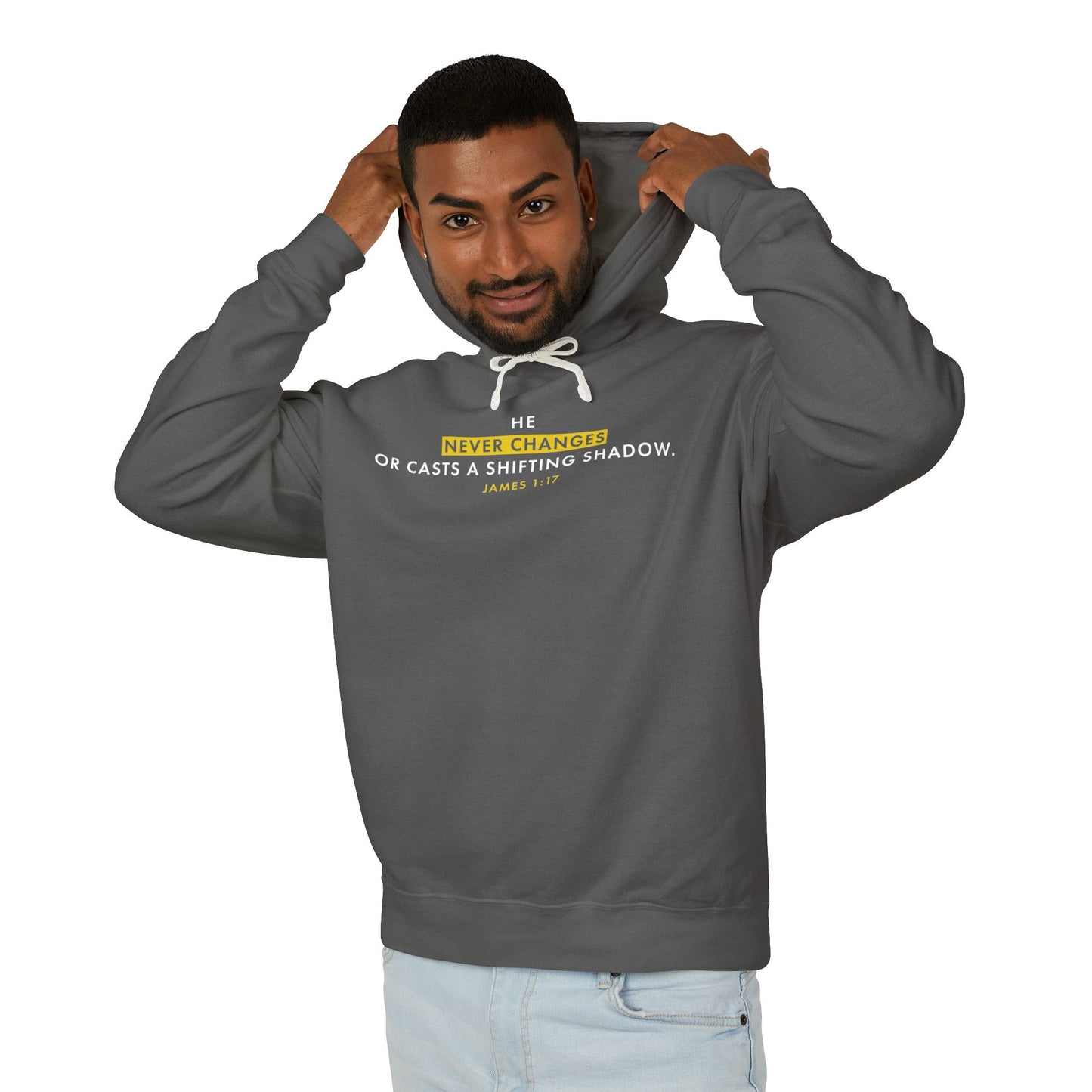 He Never Changes Long Sleeve T‑Shirt — Inspirational Christian Scripture  Faith-Based Christian Hoodie