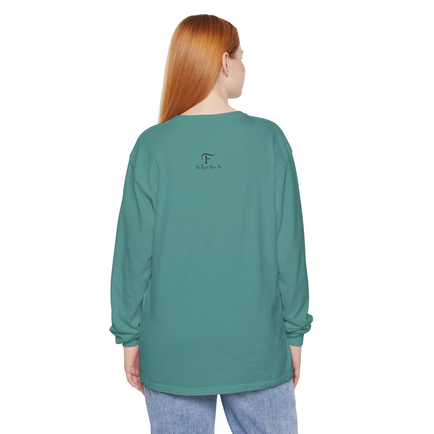 Jeremiah 17:7 'Blessed Is the One Who Trusts in the Lord' 100% Cotton Red Letters Long Sleeve Tee