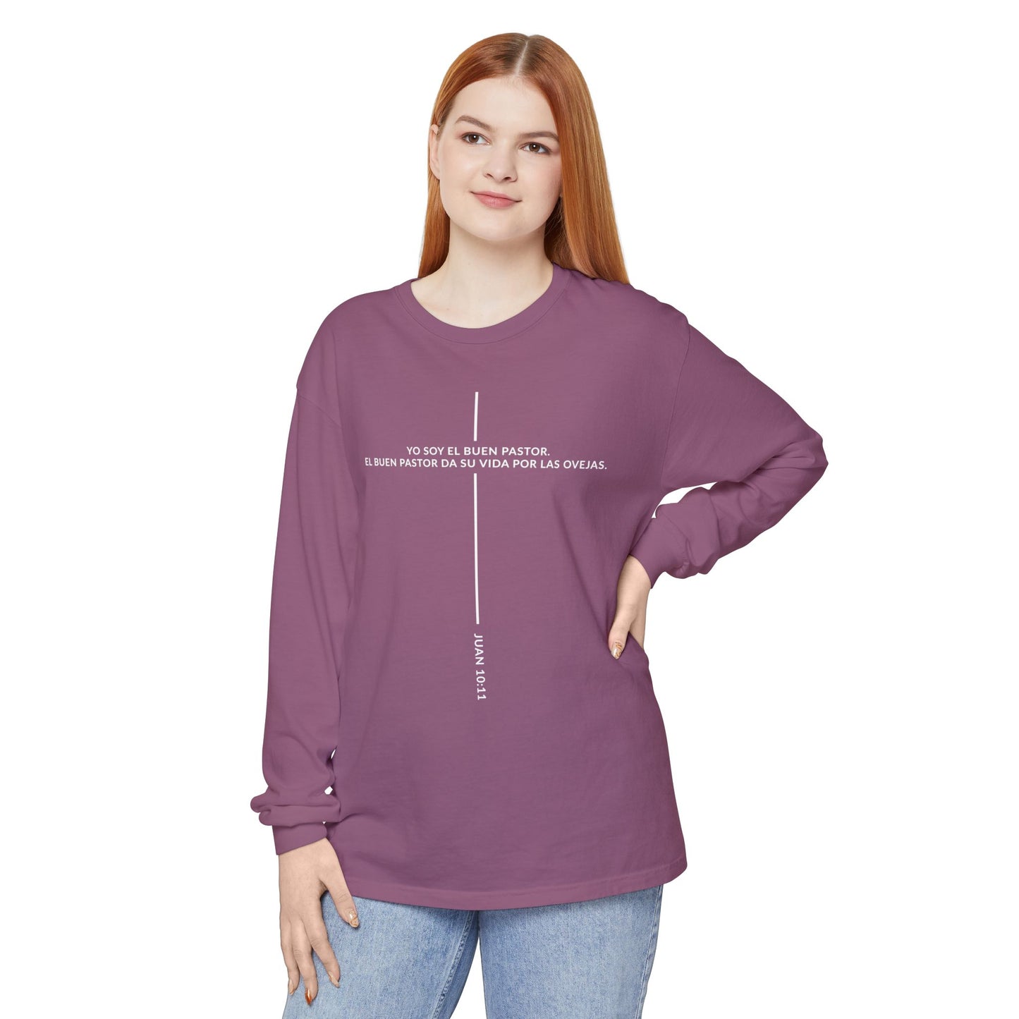 Buen Pastor T-shirt — Juan 10:11 'Yo Soy el Buen Pastor' Christian Long Sleeve Tee