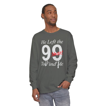 He Left the 99 Long Sleeve — Luke 15:4-7 Christian Crewneck