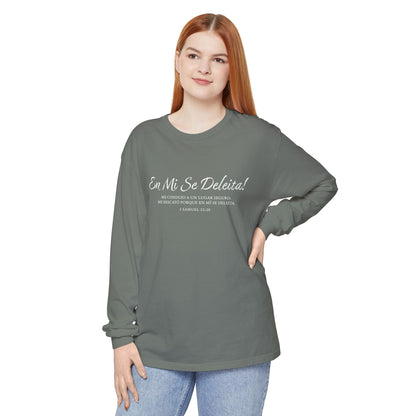 En Mi Se Deleita!  "2 Samuel 22:20" 100% Cotton Long Sleeve