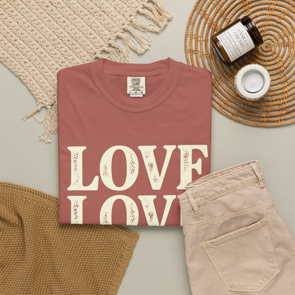 Love Love Love Scripture T‑Shirt — Romans 13:10 Faith Graphic Tee