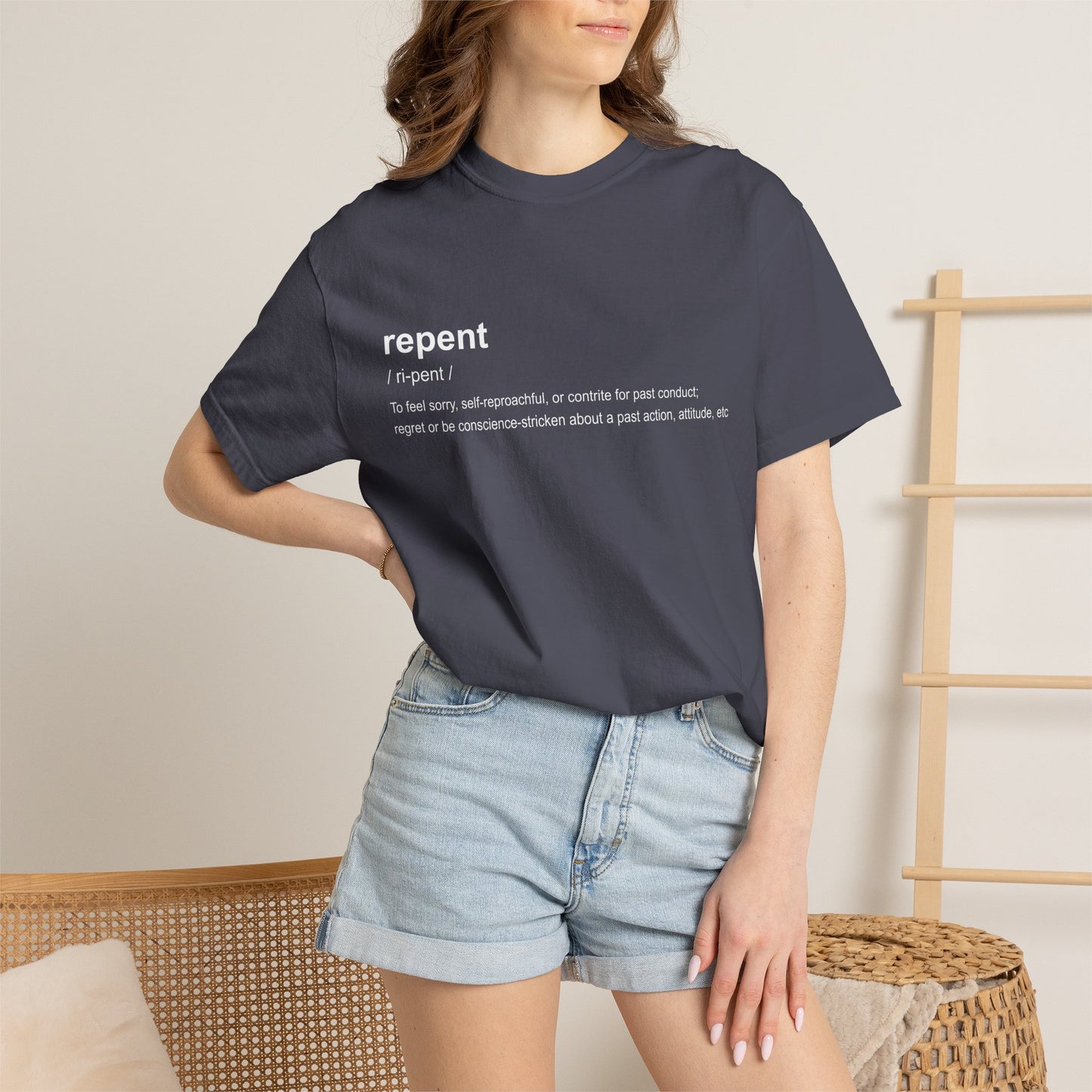 Repent Definition T-Shirt — 100% Cotton Garment-Dyed