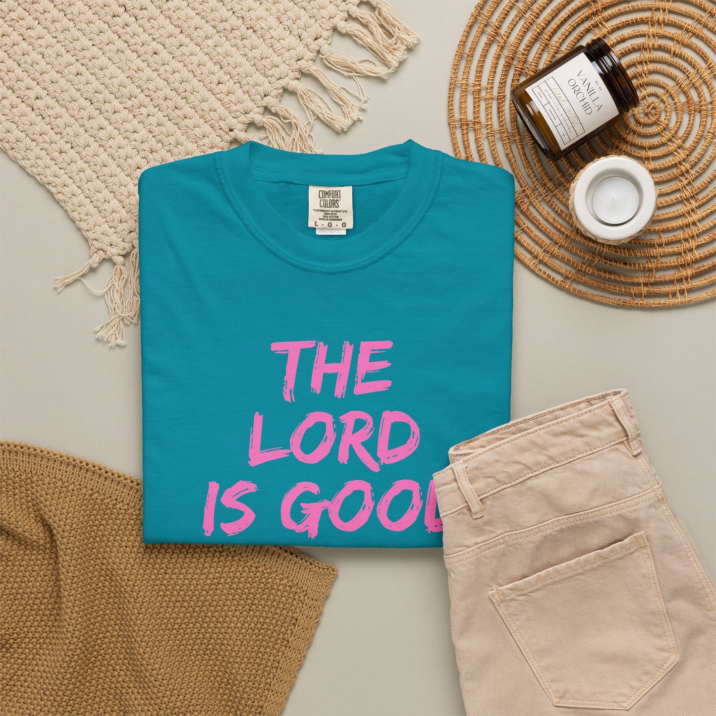 The Lord Is Good Nahum 1:7 pink T-Shirt