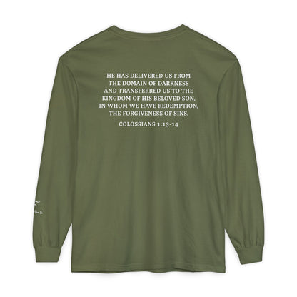 Rescued Colossians 1:13 Long Sleeve T-Shirt — 100% Cotton