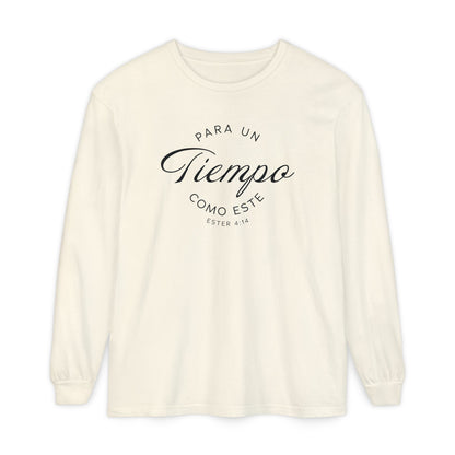 Para un Tiempo Como Este Ester 4:14 100% Cotton Long Sleeve-Shirt — Spanish Wise Woman Bible Verse