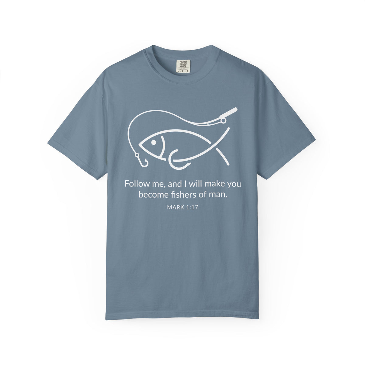 Follow Me Christian Fish T-Shirt – “I Will Make You Fishers of Men” Mark 1:17