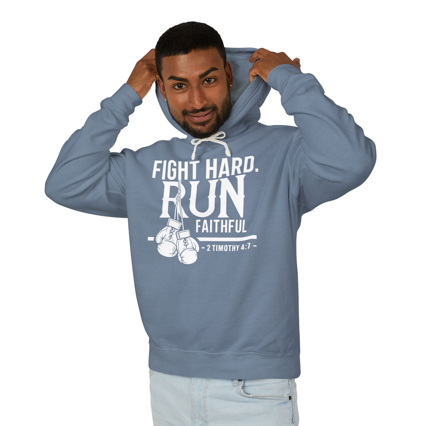 Fight Hard 2 Timothy 4:7 Long Sleeve T‑Shirt — Inspirational Christian Scripture  Faith-Based Christian Hoodie