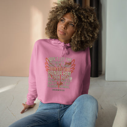 Crop Hoodie — "Honor Him" Faith Graphic Cropped Hoodie