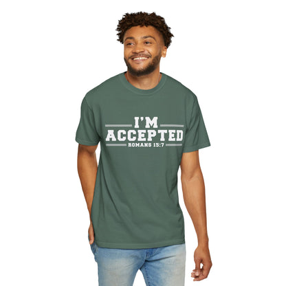I'm Accepted "Romans 15:7" Cotton T-Shirt — Faith-Inspired Christian Tee