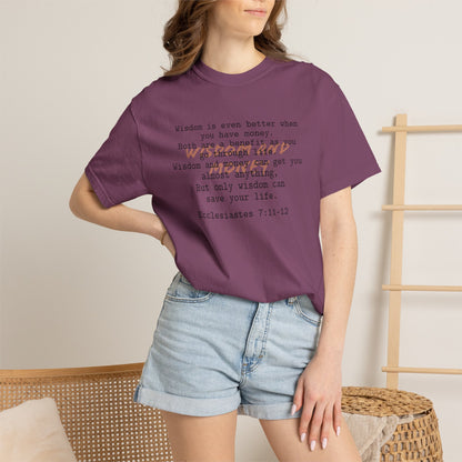Biblical Wisdom T-Shirt — "Wisdom & Truth" Ecclesiastes 7:11 Scripture Tee