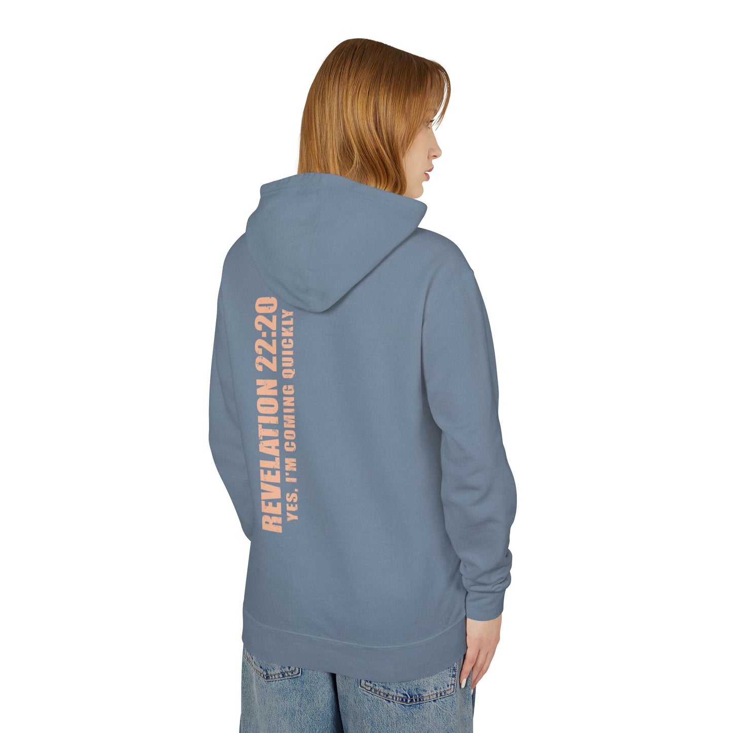 Revelation 22:20 Cotton Hoodie — Bible Verse Inspirational Hooded Sweatshirt