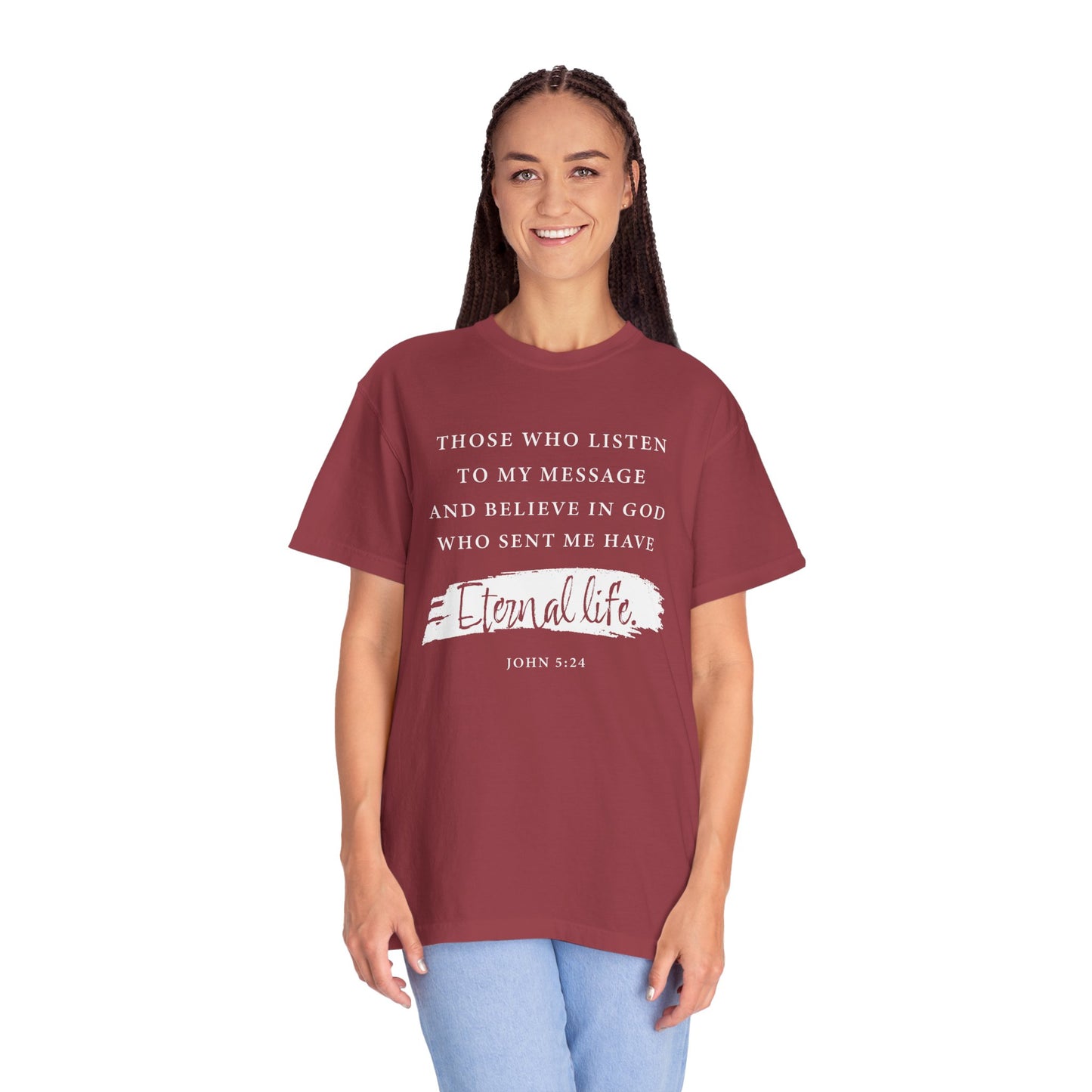John 5:24 'Eternal Life' T-Shirt — Faith-Based Cotton Tee