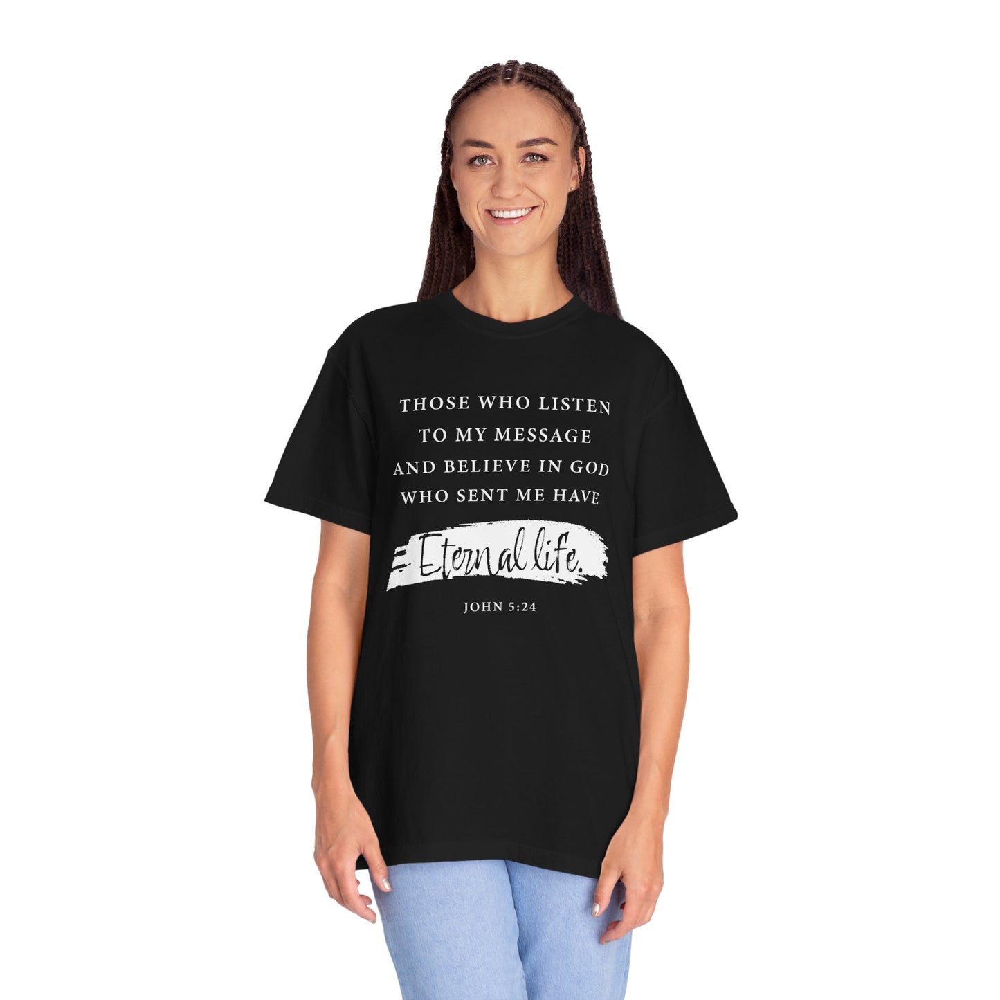 John 5:24 'Eternal Life' T-Shirt — Faith-Based Cotton Tee
