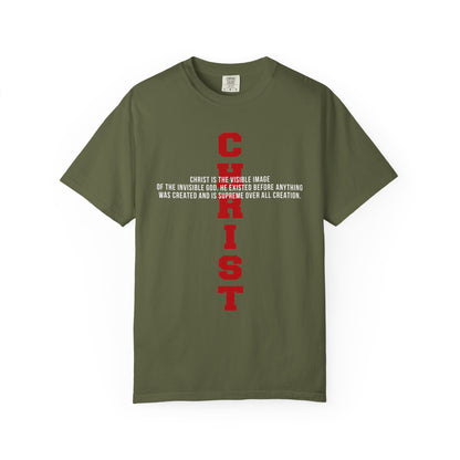 CHRIST the visible image of the invisible God Cotton T-shirt — Faith-Based Christian Tee